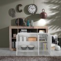 Buffet moderne en bois, 3 portes, blanc brillant, 146 cm Hailey BP Modèle