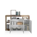 Buffet moderne en bois, 3 portes, blanc brillant, 146 cm Hailey BP Catalogue