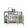 Buffet moderne en bois, 3 portes, blanc brillant, 146 cm Hailey BP Catalogue