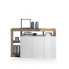 Buffet moderne en bois, 3 portes, blanc brillant, 146 cm Hailey BP Remises