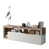 Meuble TV bois abattant blanc brillant Dorian BP Offre