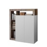 Buffet bas bois séjour 2 portes blanc brillant Blume BP Offre