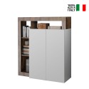 Buffet bas bois séjour 2 portes blanc brillant Blume BP Vente