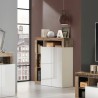 Buffet bas bois séjour 2 portes blanc brillant Blume BP Promotion