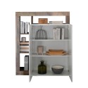 Buffet bas bois séjour 2 portes blanc brillant Blume BP Remises