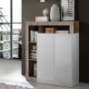 Buffet bas bois séjour 2 portes blanc brillant Blume BP Réductions