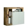 Buffet en bois 2 portes blanc brillant salon moderne Reva BP Offre