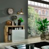 Buffet en bois 2 portes blanc brillant salon moderne Reva BP Réductions
