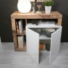 Buffet en bois 2 portes blanc brillant salon moderne Reva BP Choix
