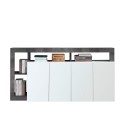Buffet de salon design moderne 4 portes noir blanc brillant Cadiz BX Offre