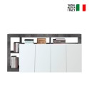 Buffet de salon design moderne 4 portes noir blanc brillant Cadiz BX Vente