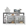 Buffet de salon design moderne 4 portes noir blanc brillant Cadiz BX Catalogue