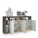Buffet de salon design moderne 4 portes noir blanc brillant Cadiz BX Choix
