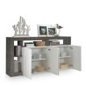 Buffet de salon design moderne 4 portes noir blanc brillant Cadiz BX Choix