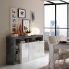 Buffet de salon design moderne 4 portes noir blanc brillant Cadiz BX Caractéristiques