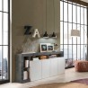 Buffet de salon design moderne 4 portes noir blanc brillant Cadiz BX Achat