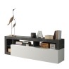Meuble TV design moderne 184cm noir blanc brillant Dorian BX Offre