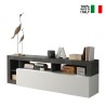 Meuble TV design moderne 184cm noir blanc brillant Dorian BX Vente