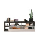 Meuble TV design moderne 184cm noir blanc brillant Dorian BX Remises
