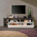 Meuble TV design moderne 184cm noir blanc brillant Dorian BX Choix