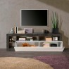 Meuble TV design moderne 184cm noir blanc brillant Dorian BX Choix