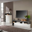 Meuble TV design moderne 184cm noir blanc brillant Dorian BX Catalogue