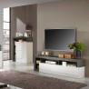 Meuble TV portable design moderne 184cm noir blanc brillant Dorian BX. Catalogue