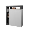 Buffet moderne noir 2 portes blanc brillant Blume BX Offre