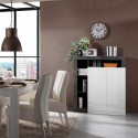 Buffet moderne noir 2 portes blanc brillant Blume BX Réductions