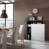 Buffet moderne noir 2 portes blanc brillant Blume BX Réductions