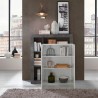 Buffet moderne noir 2 portes blanc brillant Blume BX Catalogue