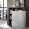 Buffet moderne noir 2 portes blanc brillant Blume BX Promotion