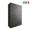 Bahut haut design moderne 4 portes effet marbre noir Novia MB Basic Vente