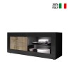 Meuble TV moderne industriel noir en bois 140 cm Diver NP Basic Vente