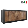 Buffet séjour cuisine 4 portes noir mat bois industriel Altea NP Vente