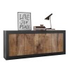Buffet séjour cuisine 4 portes noir mat bois industriel Altea NP Remises