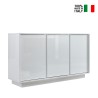 Buffet séjour cuisine 3 portes 138cm blanc brillant Dimas Ice Vente