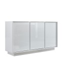 Buffet séjour cuisine 3 portes 138cm blanc brillant Dimas Ice Offre