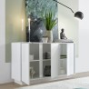 Buffet séjour cuisine 3 portes 138cm blanc brillant Dimas Ice Catalogue