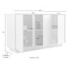 Buffet séjour cuisine 3 portes 138cm blanc brillant Dimas Ice Choix