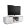 Meuble TV moderne blanc laqué 138cm 2 portes Dener Ice Offre