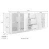 Buffet moderne 210cm 4 portes 3 tiroirs blanc brillant Maine Ice Catalogue