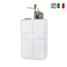 Buffet haut moderne 4 portes blanc laqué brillant h145cm Joyce Ice Vente