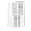 Buffet haut moderne 4 portes blanc laqué brillant h145cm Joyce Ice Caractéristiques