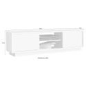 Meuble TV moderne blanc laqué 138cm 2 portes Dener Ice Catalogue