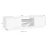 Meuble TV moderne blanc laqué 138cm 2 portes Dener Ice Catalogue