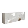 Buffet salon 4 portes 241cm blanc brillant miroir Vittoria WH L Offre