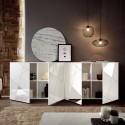Buffet salon 4 portes 241cm blanc brillant miroir Vittoria WH L Caractéristiques