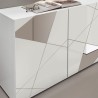 Buffet salon 4 portes 241cm blanc brillant miroir Vittoria WH L Catalogue