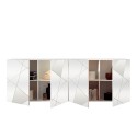 Buffet salon 4 portes 241cm blanc brillant miroir Vittoria WH L Réductions